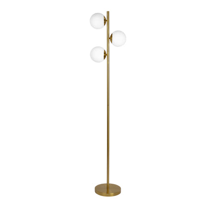 Brilliance - Modern Floor Lamp, Opal Shades And Round Base - Clear / Gold Ashcroft Furniture