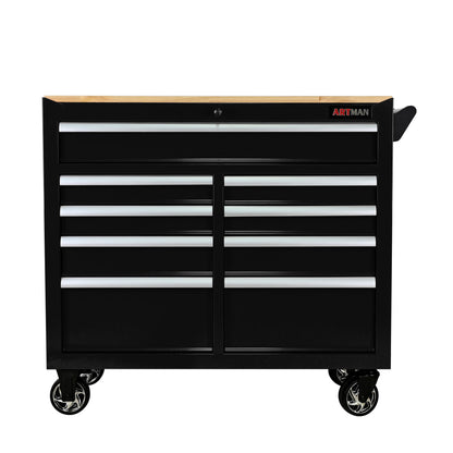 9 Drawer Multifunctional Steel Tool Cart With Wheels And Wooden Top Daily Nest