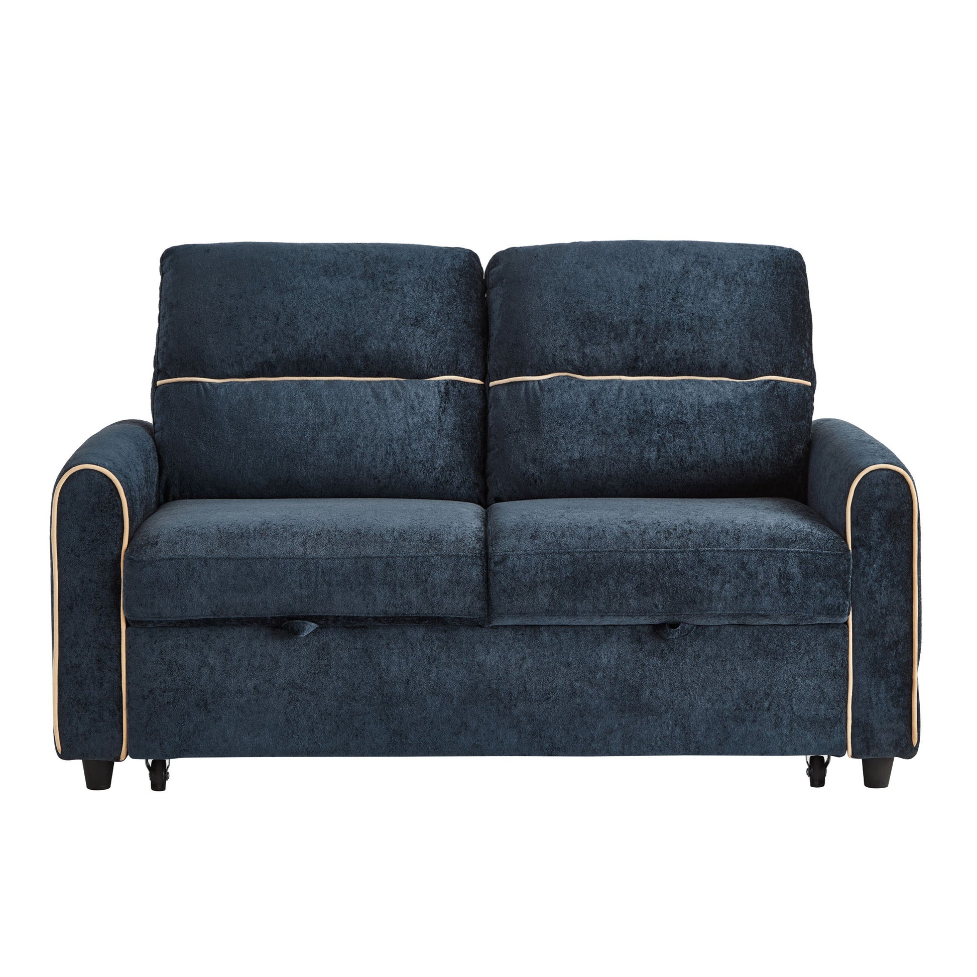 Pull Out Sofa Bed With Adjustable 3 Position Backrest, USB Charging Ports, Side Pockets Hearth and Haven