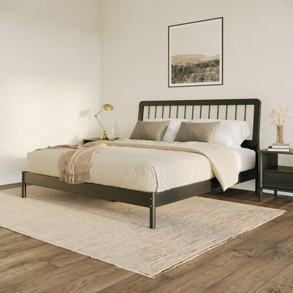 Mid-Century Modern Solid Wood Spindle Bed Walker Edison