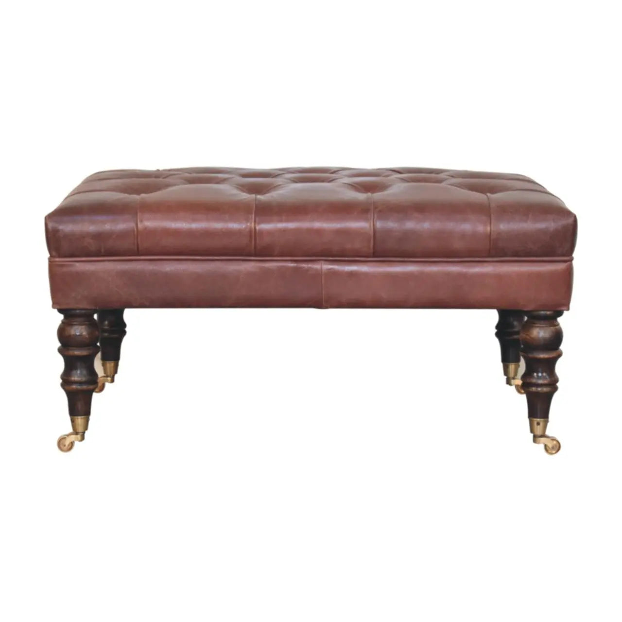 Buffalo - Leather Ottoman With Castor Legs Artisan Furniture