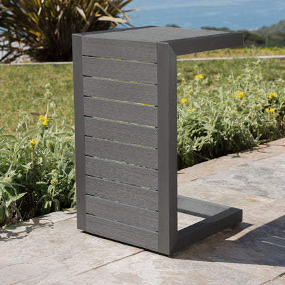 Aluminum Outdoor C - Shaped Side Table For Patio Noble House