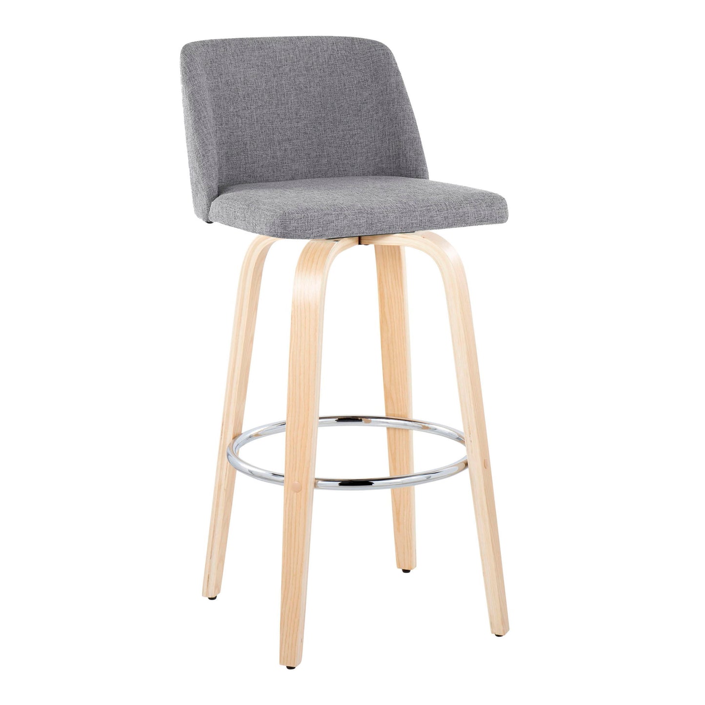 Toriano - Contemporary Fixed Height Barstool & Swivel With Round Footrest (Set of 2) Lumi Source