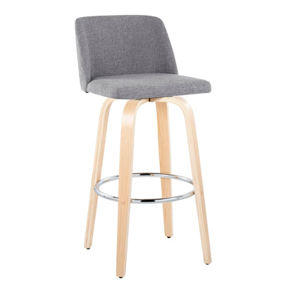 Toriano - Contemporary Fixed Height Barstool & Swivel With Round Footrest (Set of 2) Lumi Source