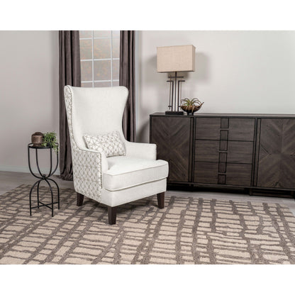 Lindstrom - Wingback Accent With Contoured Back - Ivory White Furniture Max