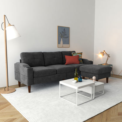 3 Seater Convertible Combination L Shaped Sofa With Footstools With Storage Home Essentials
