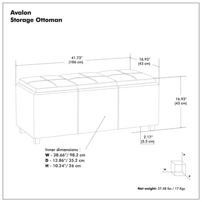 Avalon - Upholstered Storage Ottoman Simpli-Home