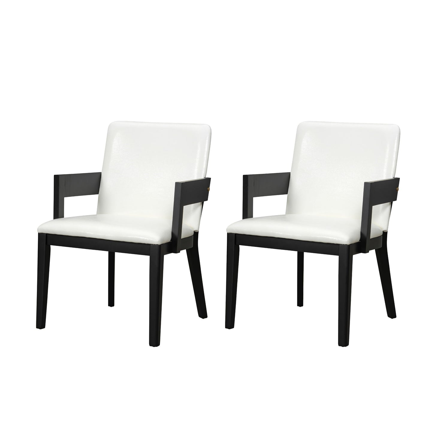 Modern Glossy Dining Chairs (Set of 2), Elegant Upholstery And Ergonomic Design - Black White Hearth and Haven