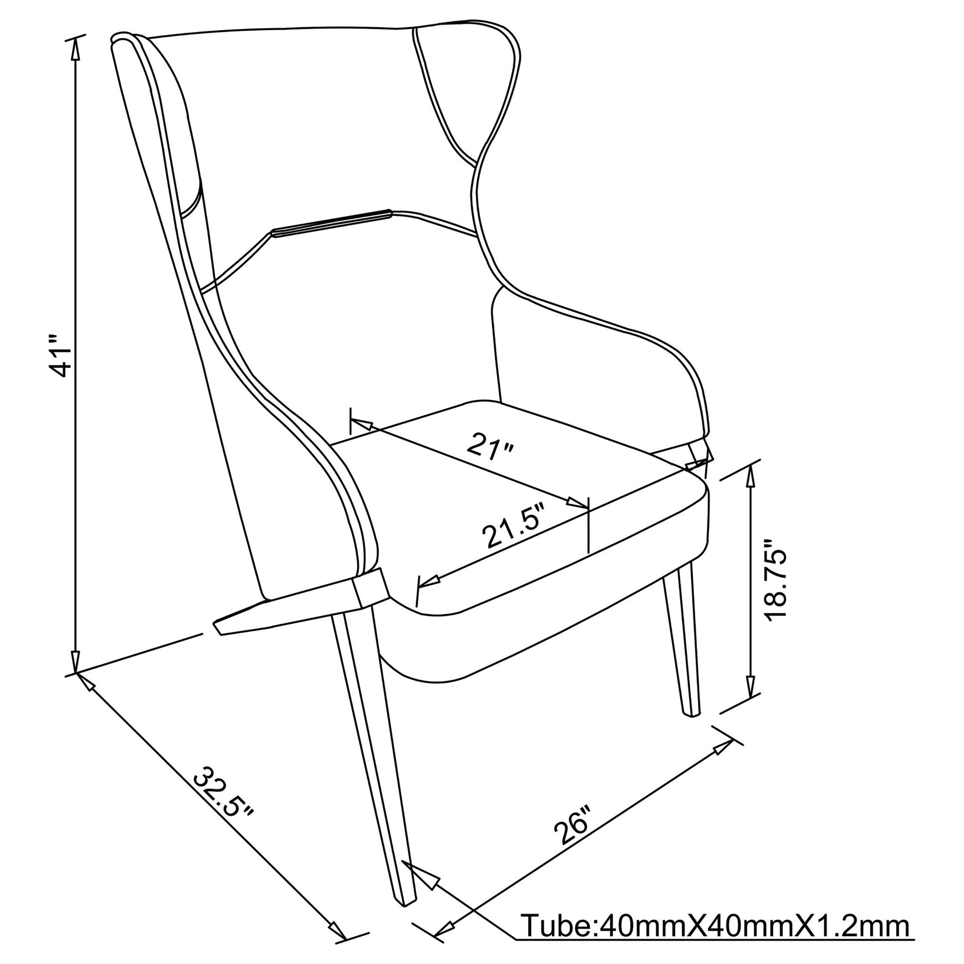 Crendon - Wingback Accent Chair Furniture Max