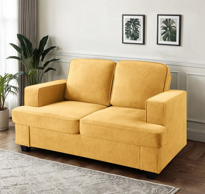 Modern Loveseat, Comfortable 2 Seater Couch With Deep Seating, Loose Back Cushions, Wide Arms US Pride