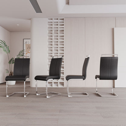 Modern Dining Chairs With Padded Seat, High Back Home Essentials