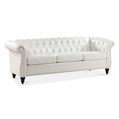 Rolled Arm Chesterfield 3 Seater Sofa Home Essentials