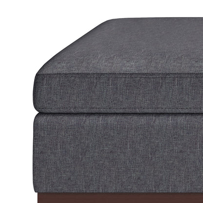 Owen - Square Coffee Table Storage Ottoman - Slate Gray Simpli-Home