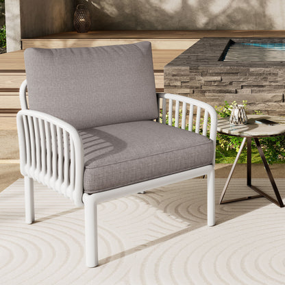 Outdoor Patio Club Chair, Waterproof Thick Cushion Deep Seating Noble House