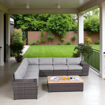 Modern Rattan Wicker Seating Group With Cushions LSI Patio Furniture