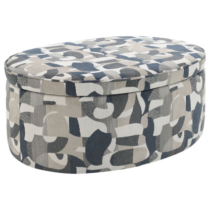St. Helena - Oval Storage Ottoman With Removable Top - Indigo Furniture Max