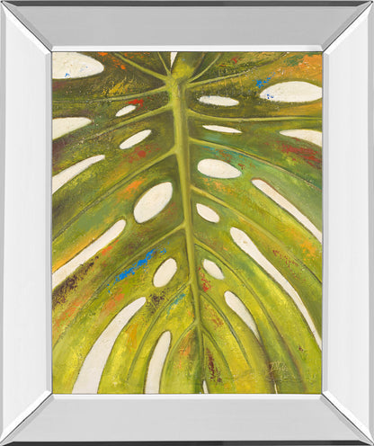 Tropical Leaf Il By Patricia Pinto - Mirror Framed Print Wall Art - Green