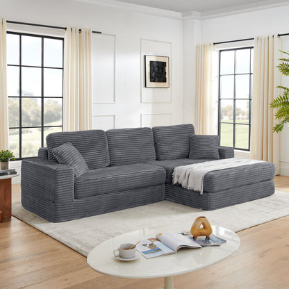 Modern Minimalist L Shape Modular Sectional Sofa, Couch Home Essentials