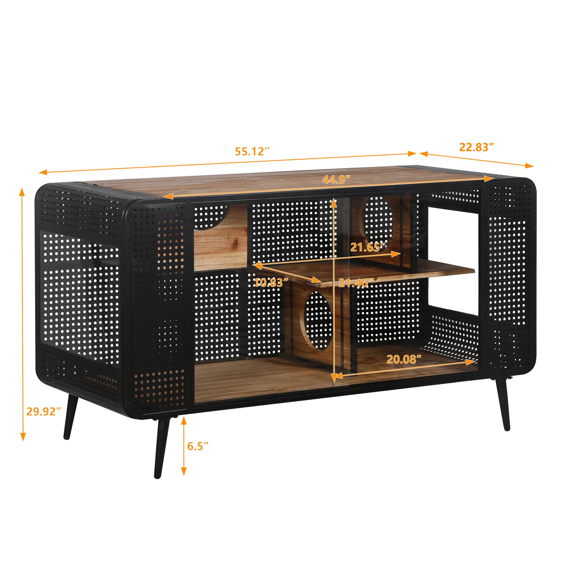 Modern Spacious Cat House With Tempered Glass And Iron Frame For Living Room - Black / Brown Daily Nest