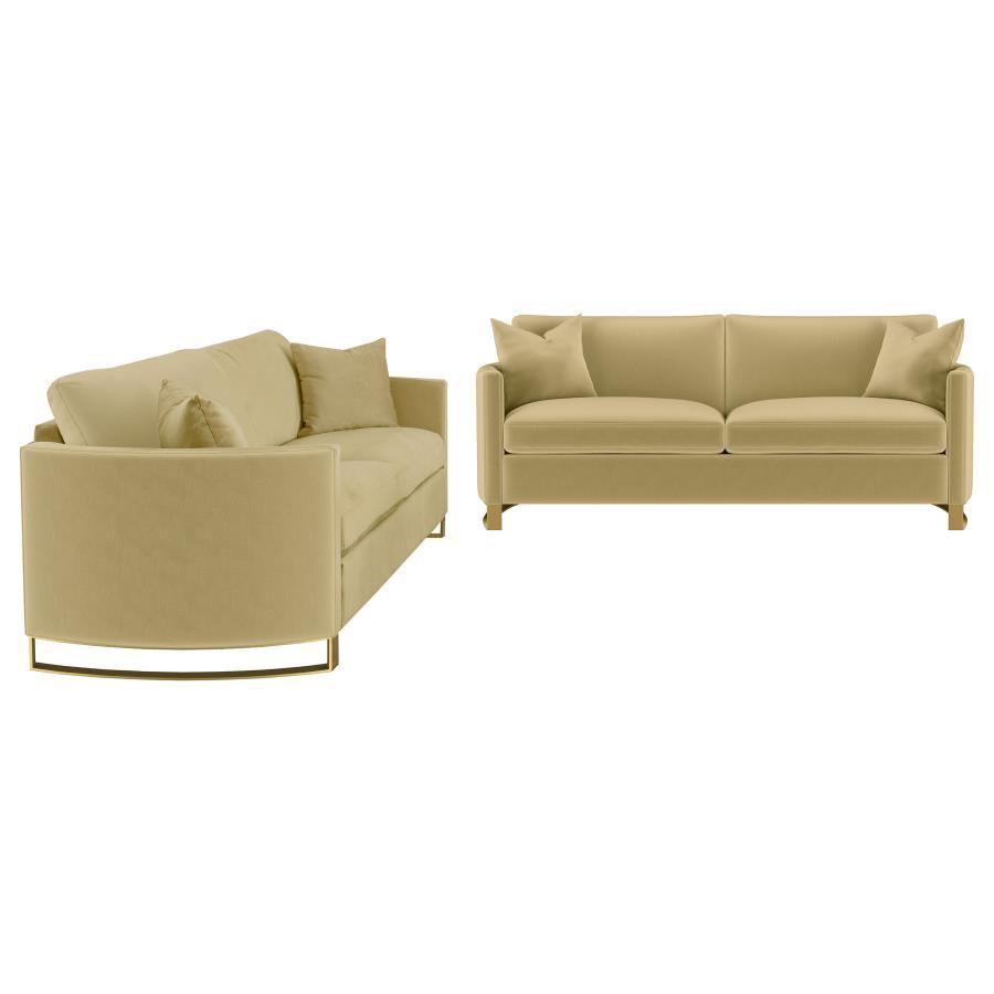 Corliss - Upholstered Arched Arm Sofa Set CoasterElevations