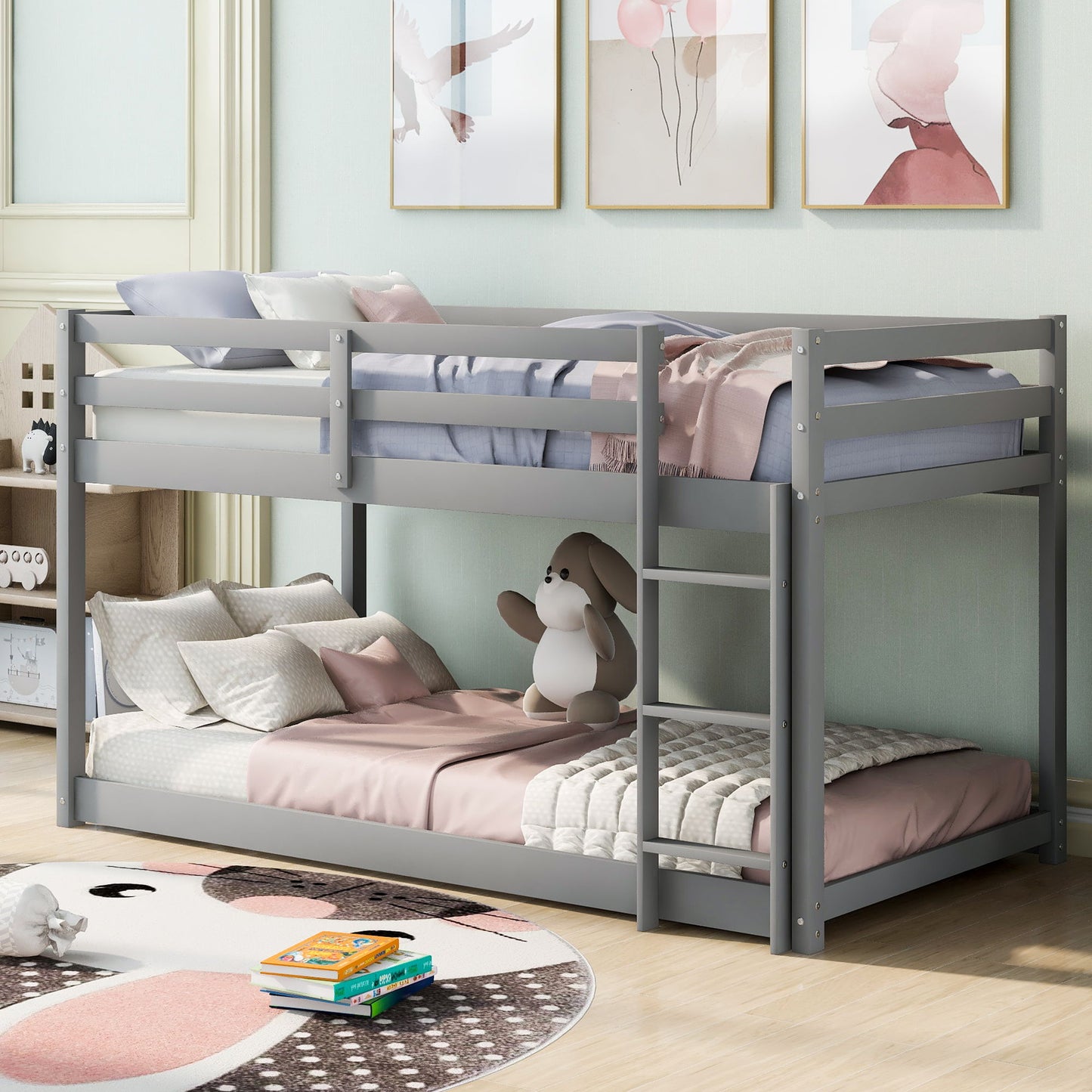 Floor Bunk Bed With Ladder Hearth and Haven