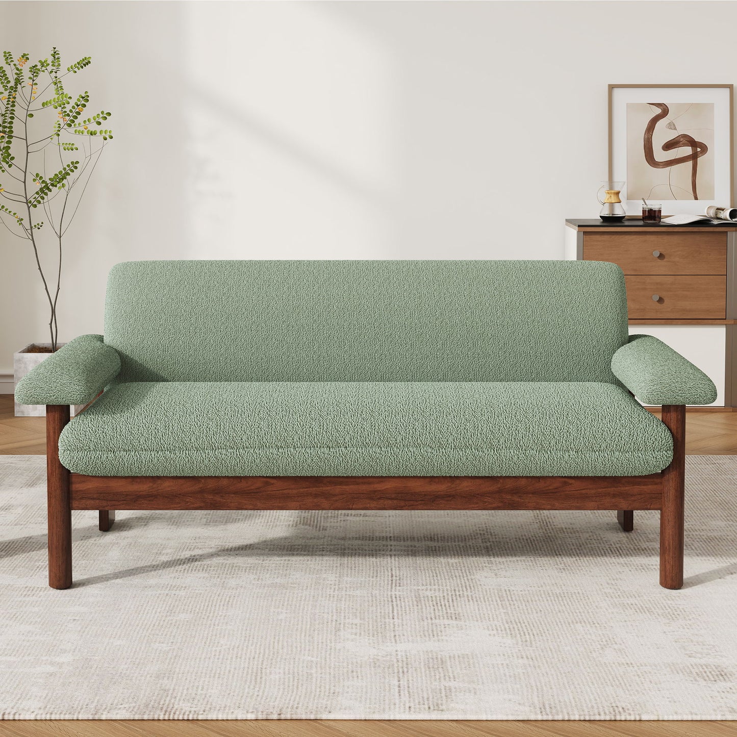 Loveseat Sofa 2 Seater Couch With Armrest Pillows Noble House