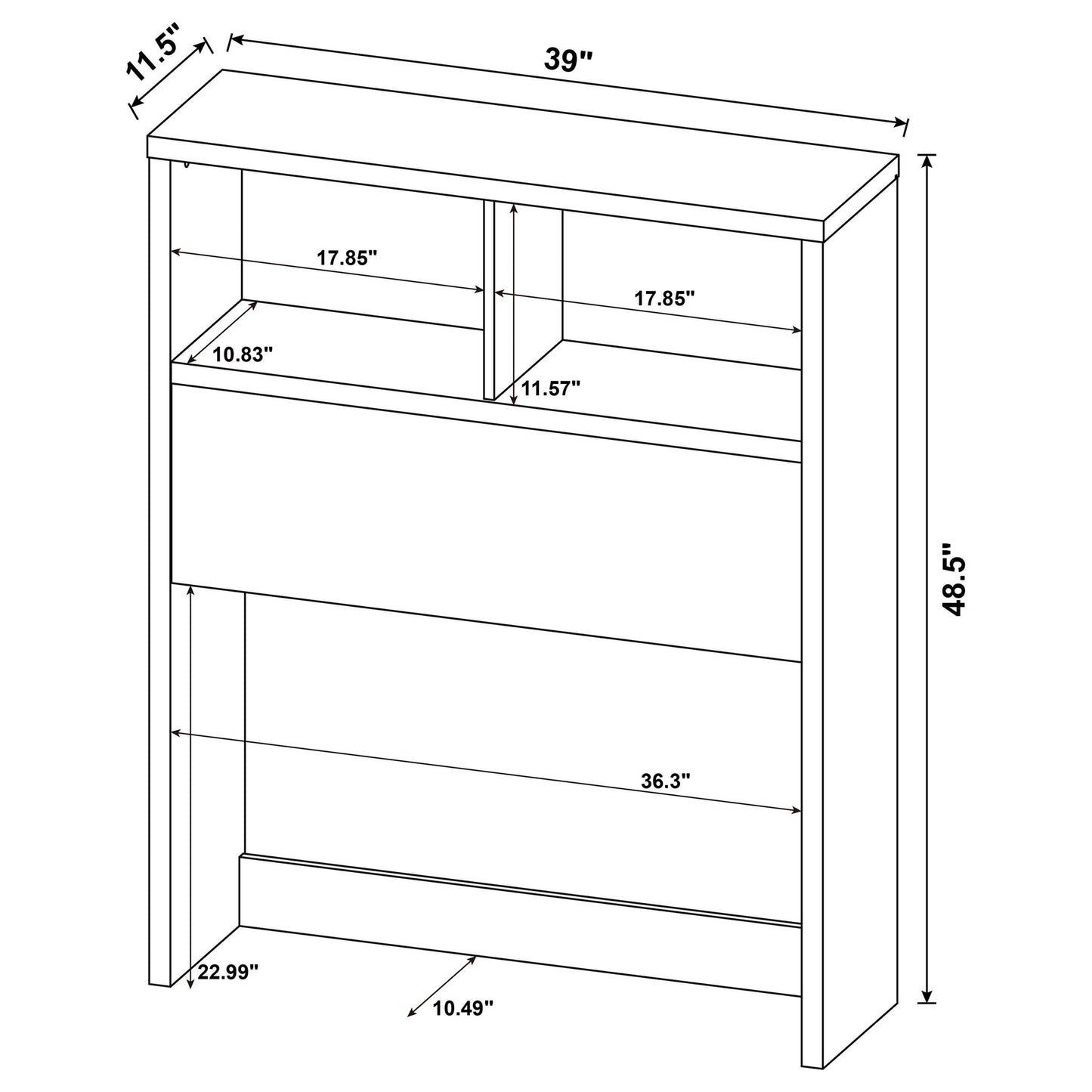 Geary - 3 Piece Bedroom Set With Bookcase Headboard Furniture Max