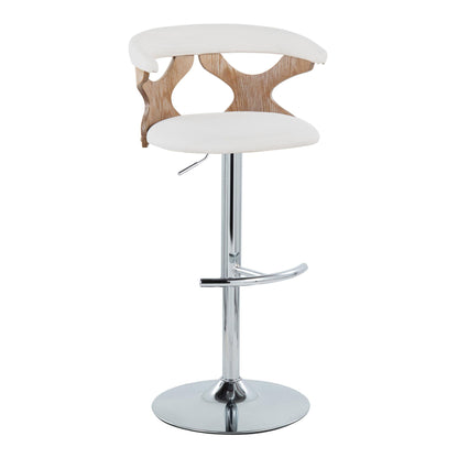 Gardenia - Contemporary Adjustable Barstool With Swivel / Rounded T Footrest (Set of 2) Lumi Source