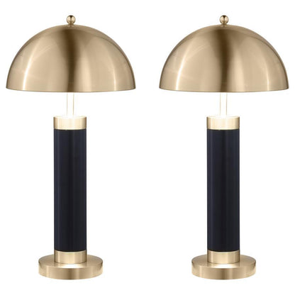 Conroe - Dome Shade Pillar Table Lamp (Set of 2) - Black Coaster Fine Furniture