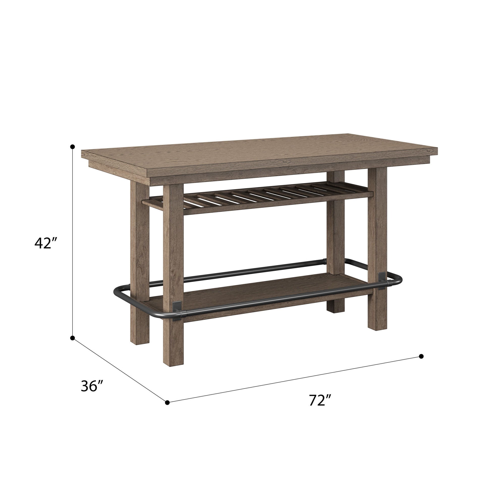 Bar Height Storage Table With Construction - Brown Home Essentials