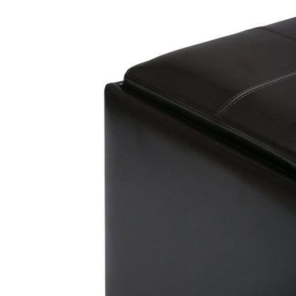 Avalon - Square Coffee Table Storage Ottoman - Tanners Brown Simpli-Home