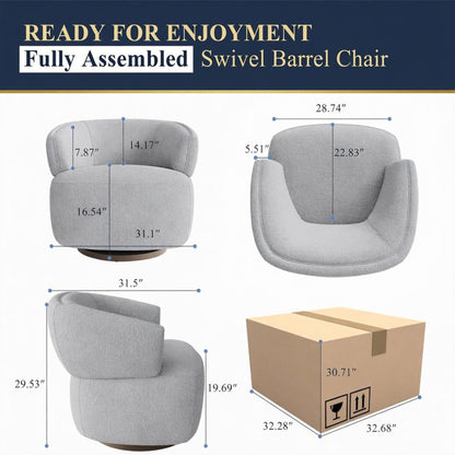 Swivel Barrel Accent Oversized Club Chair Home Essentials
