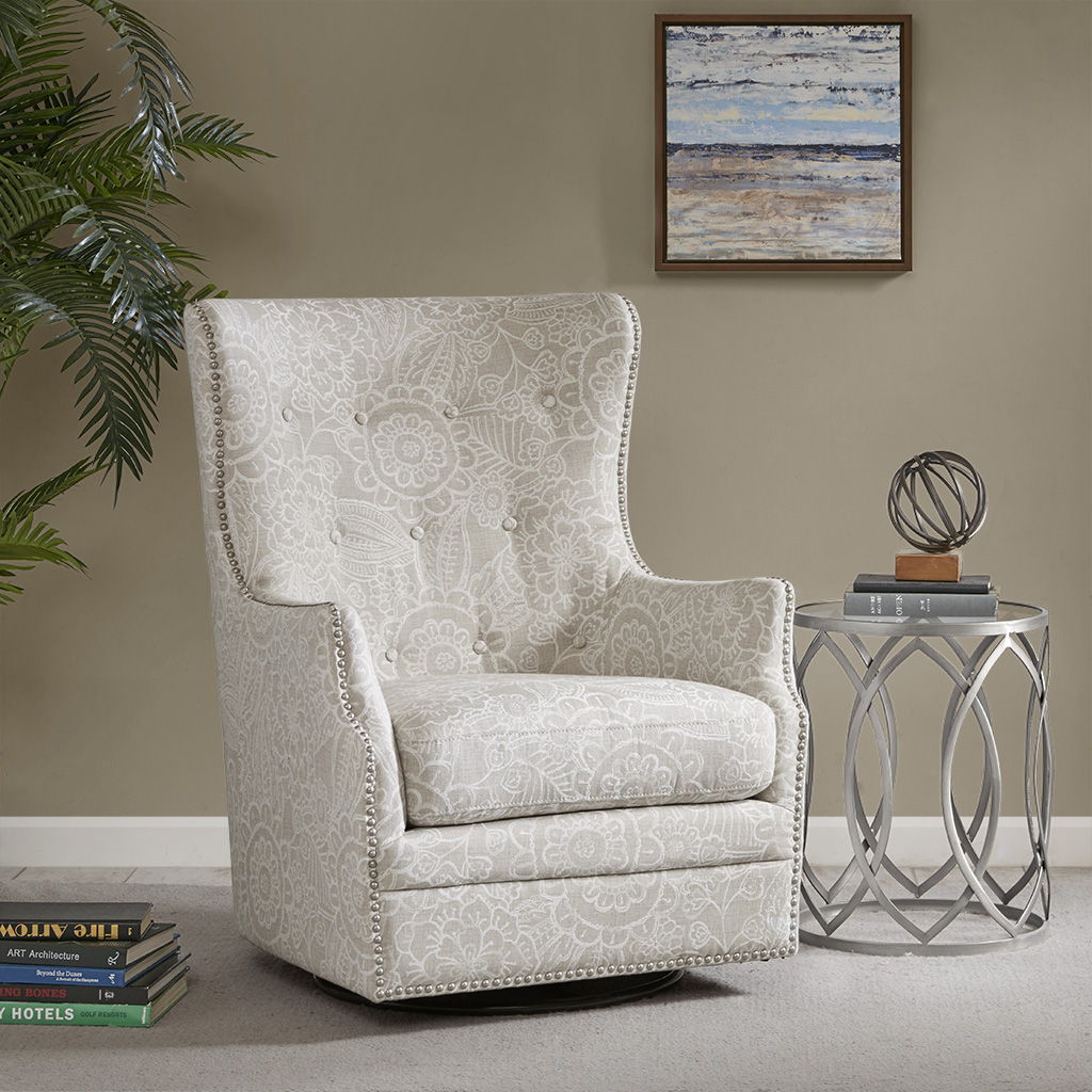 Ella - Swivel Glider Chair - Cream