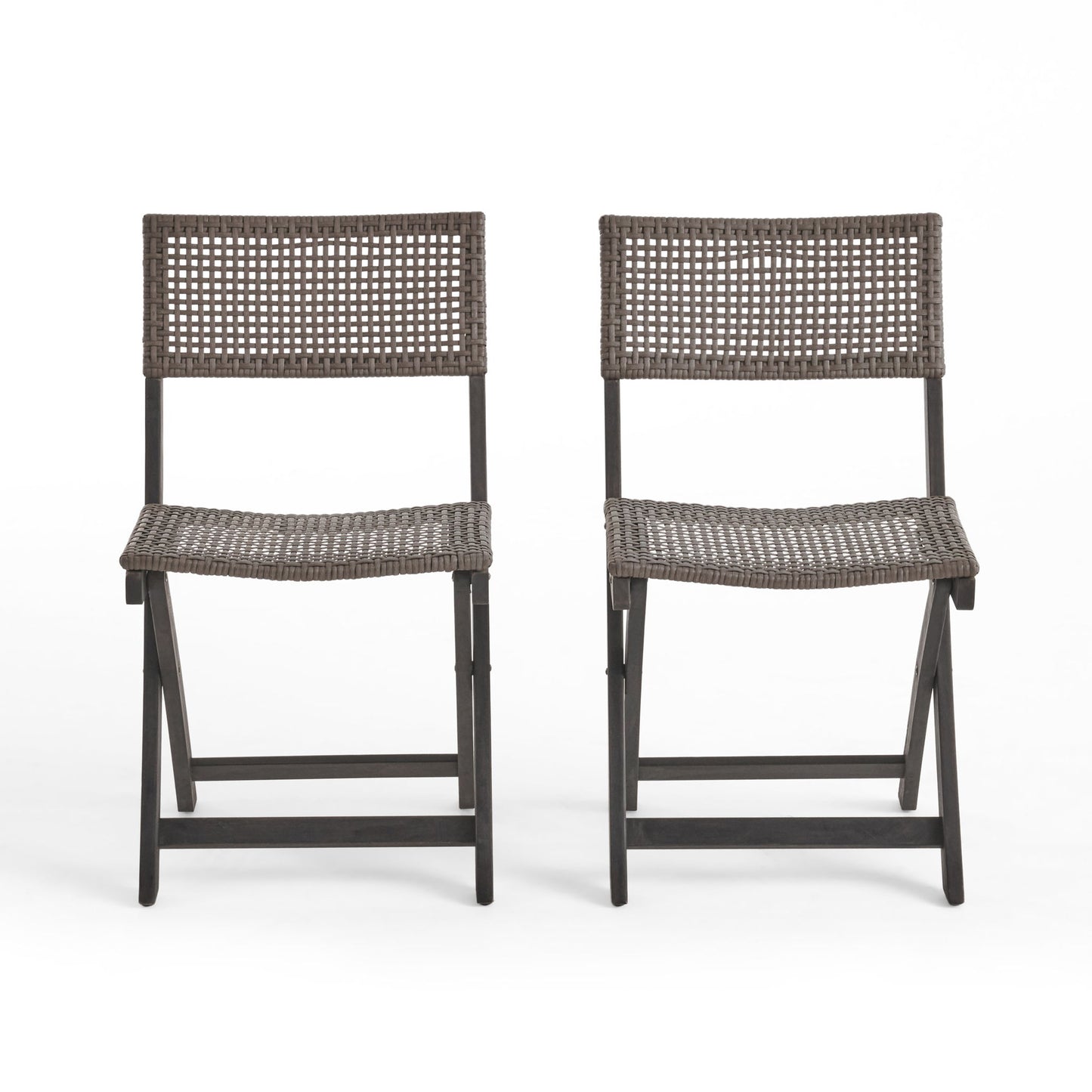 Bistro Foldable Chair With Wicker Backrest Noble House