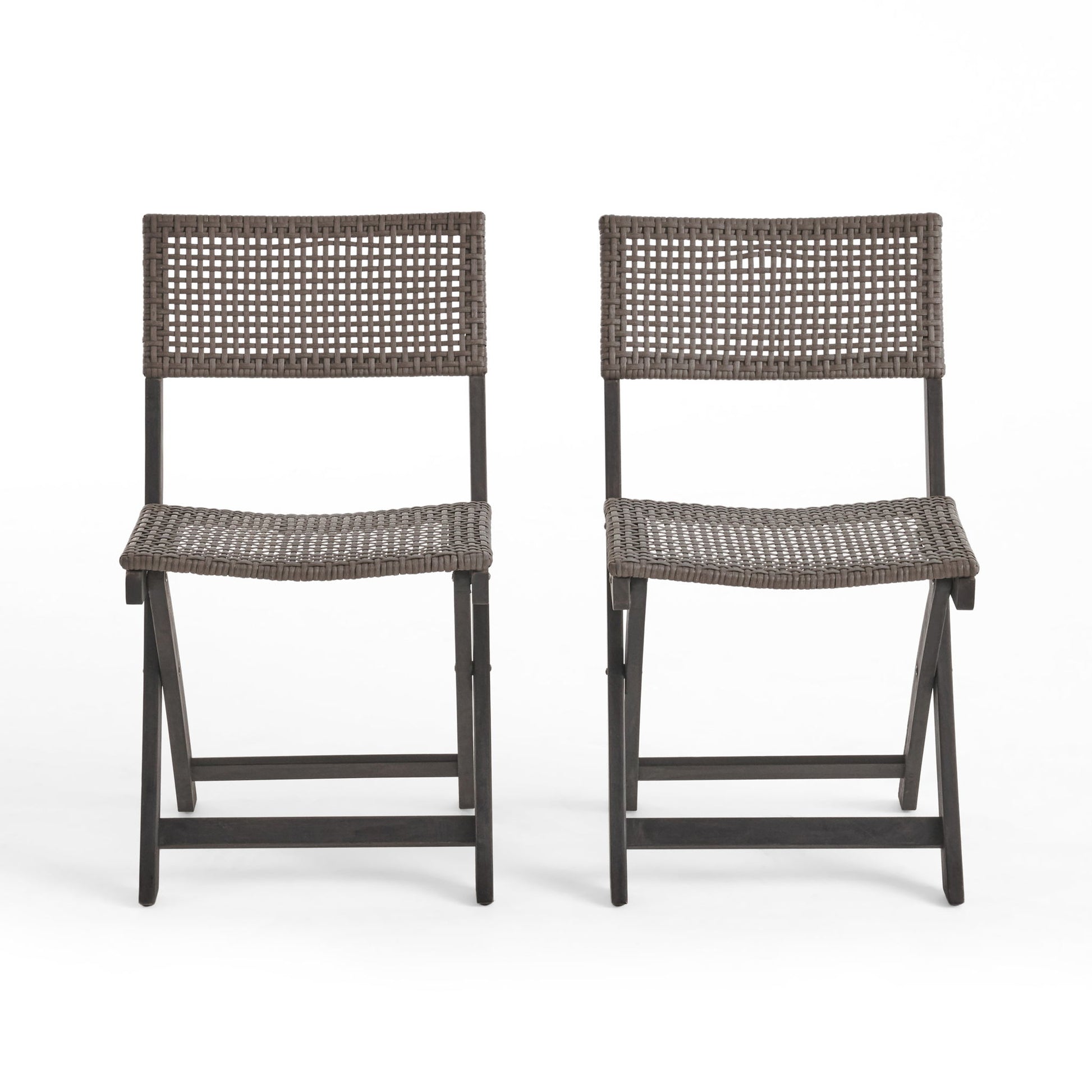 Bistro Foldable Chair With Wicker Backrest Noble House