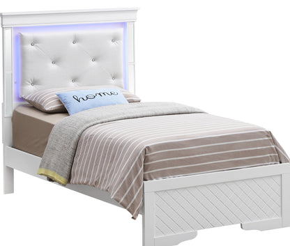 Bed With LED Light Accents Headboard Glory Furniture