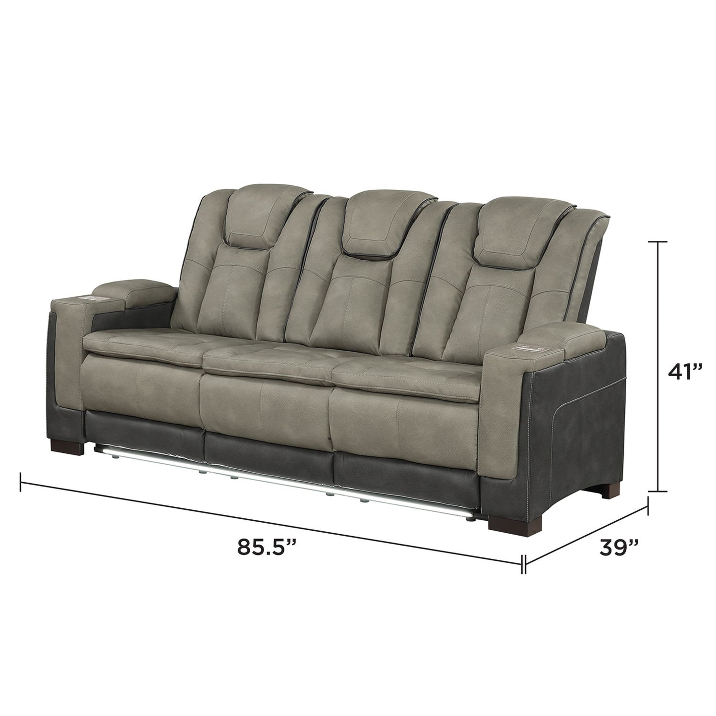Bruno - Power Reclining Sofa With LED Lighting Matrix Furniture Group