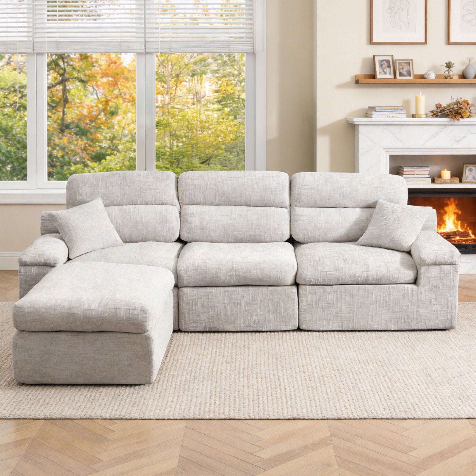 Corner Chaise Sofa With High Backrest Home Essentials