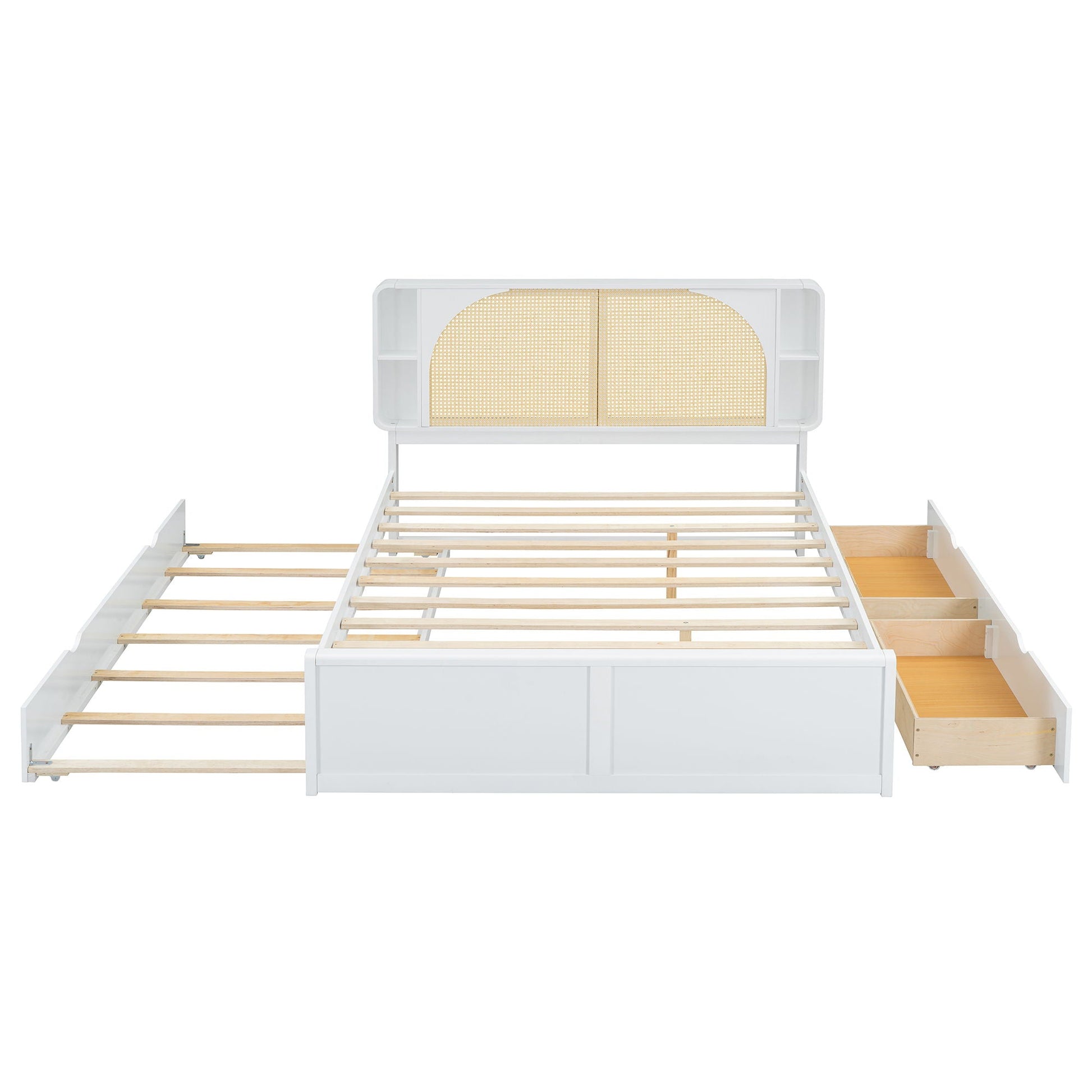 Headboard Bed With 2 Drawers And Trundle Timeless Haven