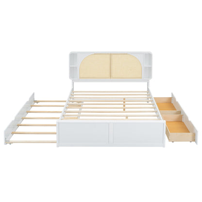 Headboard Bed With 2 Drawers And Trundle Timeless Haven