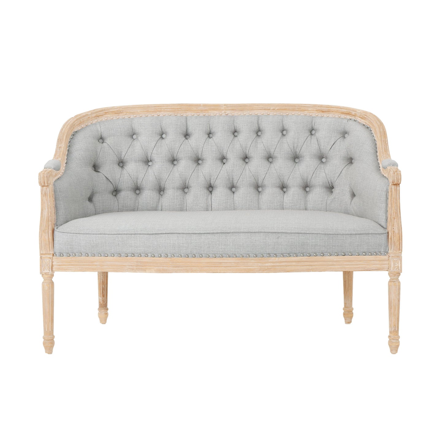 French Country Chesterfield Style Tufted Loveseat Noble House