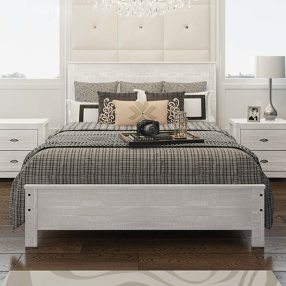 Albany - Bed Frame With Headboard, Heavy Duty Modern Rustic Design Home Essentials