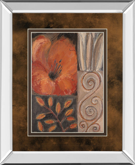 Orange Burst I By Rosie Abraham - Mirror Framed Print Wall Art - Orange