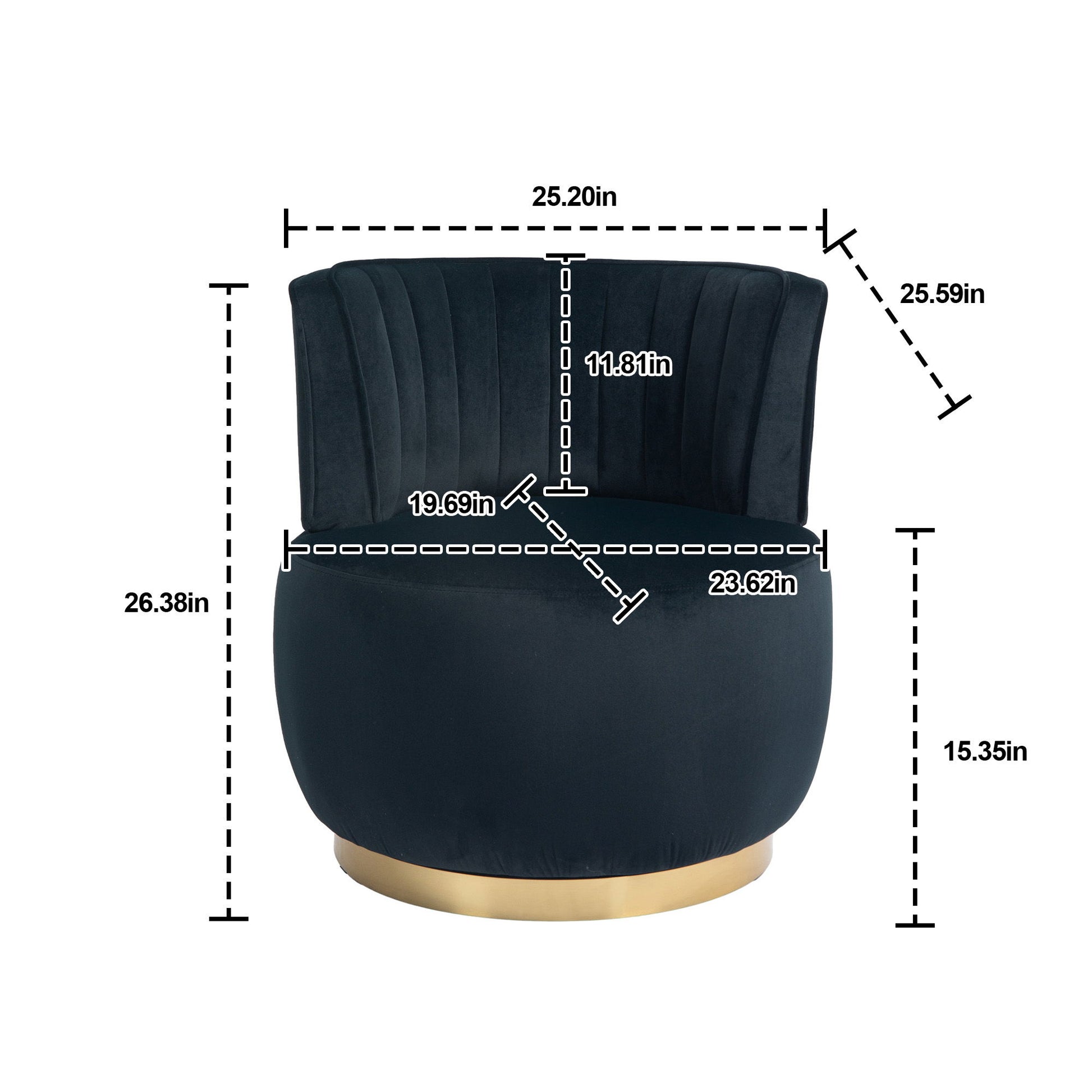 360 Degree Swivel Cuddle Barrel Accent Sofa Chair Home Essentials