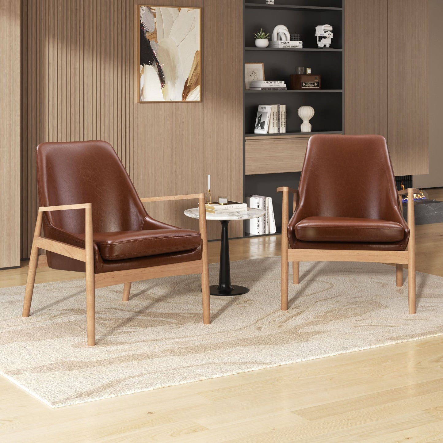 Mid-Century Modern Accent Armchair With High Back Hearth and Haven