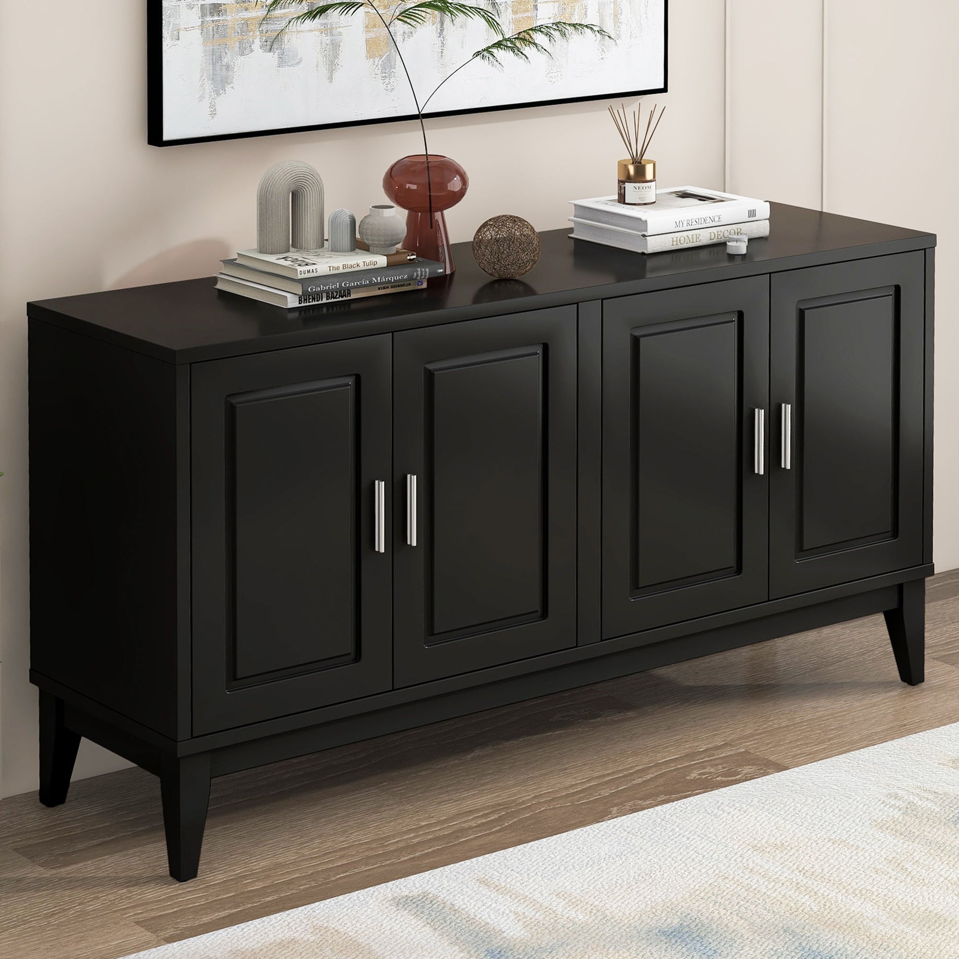4 Door Sideboard Storage Cabinet With Door Shelf Noble House