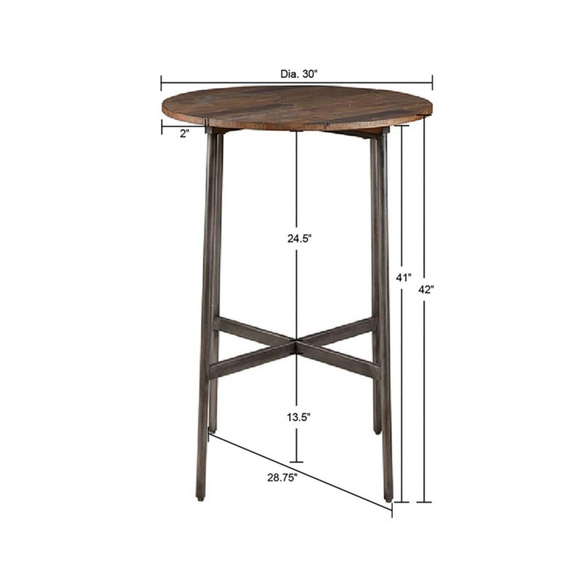 Renu - Round Bar Table With Industrial Charm - Light Brown JLA