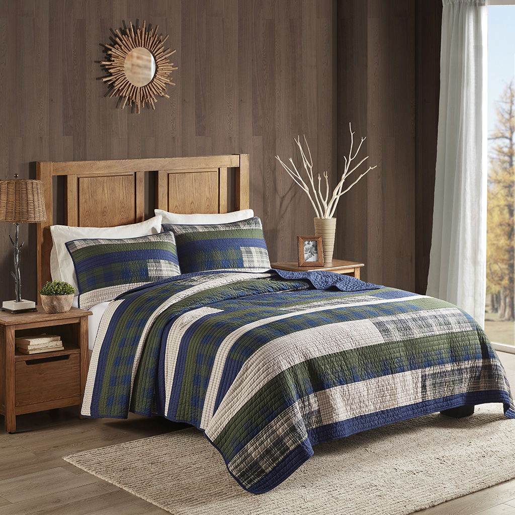 Spruce Hill - King Oversized Quilt Mini Set - Green Woolrich