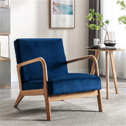 Classic Mid-Century Modern Accent Chairs, Open Framed Armchair With Cushioning US Pride