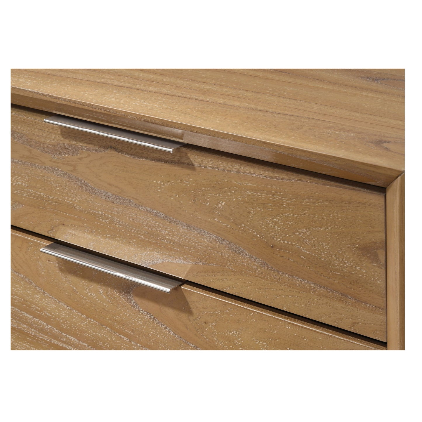 1 Piece 2 Drawer Nightstand - Natural Wood Home Essentials